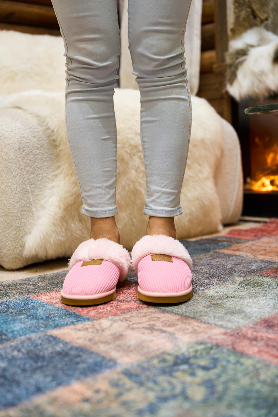 UGG Corduroy Knit Wool Blend Slipper - Pink