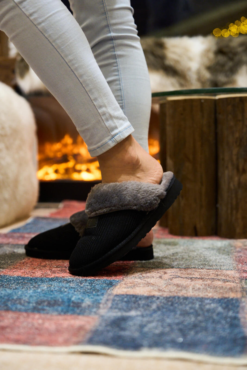 UGG Corduroy Knit Wool Blend Slipper - Charcoal