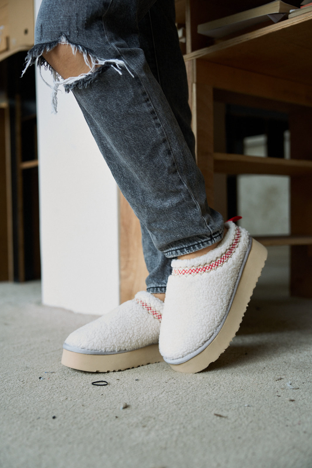 UGG Shepherd Tasman Platform Bootie - White
