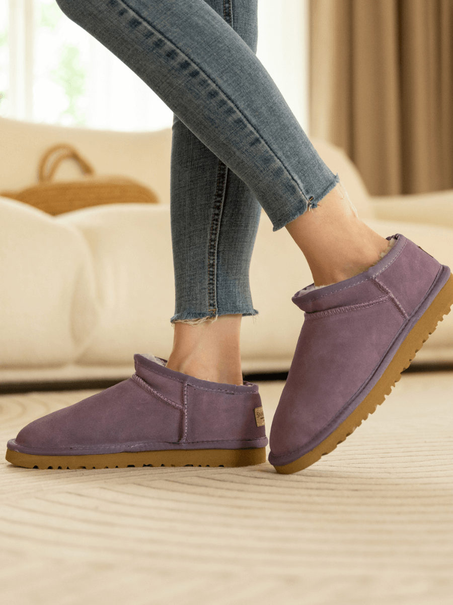 UGG Faux-Fur-Lined Suede Tasman Ankle Boot - Lavender