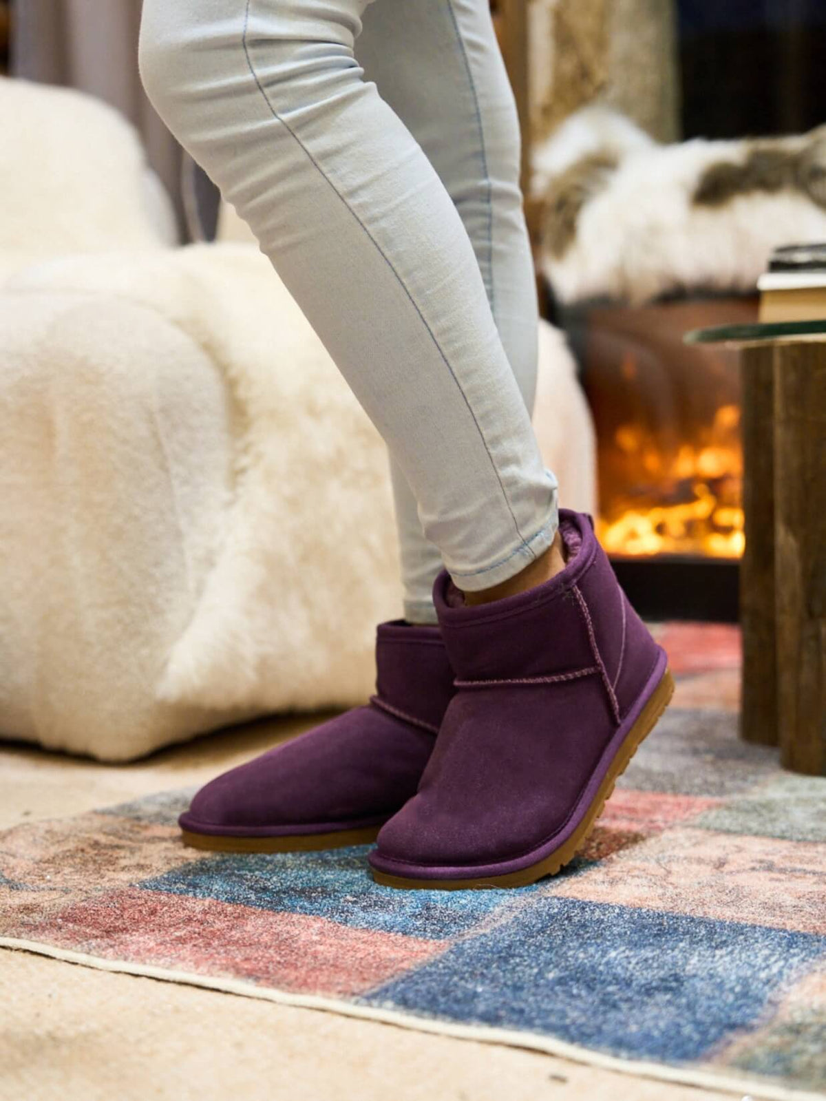 UGG Faux Fur-Lined Classic Short UGG Boots - Purple