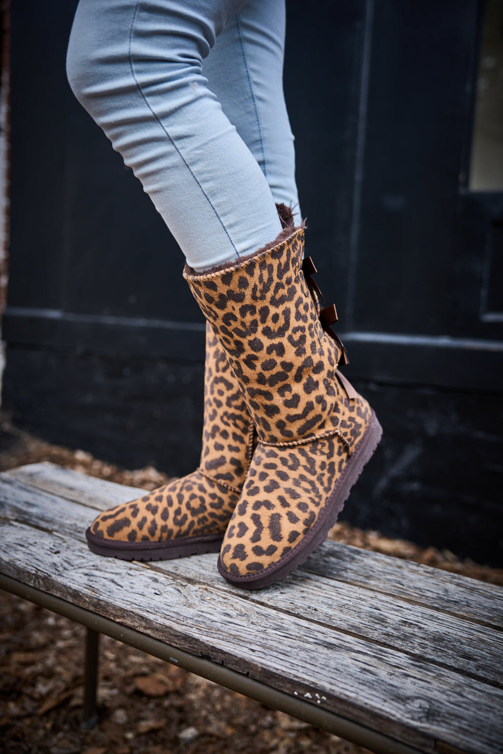 UGG Tri Ribbon Bow Suede Boots - Cheetah