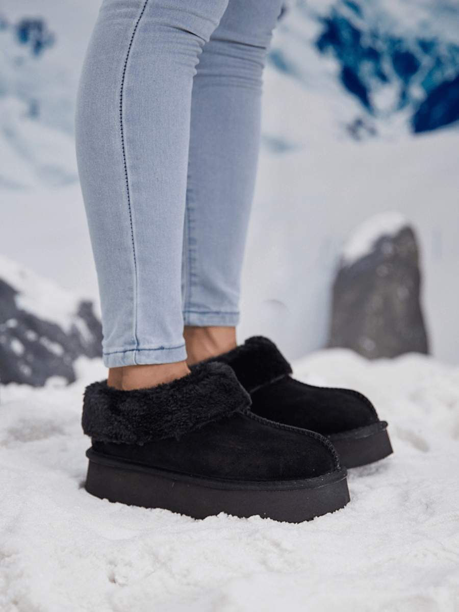 UGG Cuddle Up Wool-Lined Suede Bootie - Black