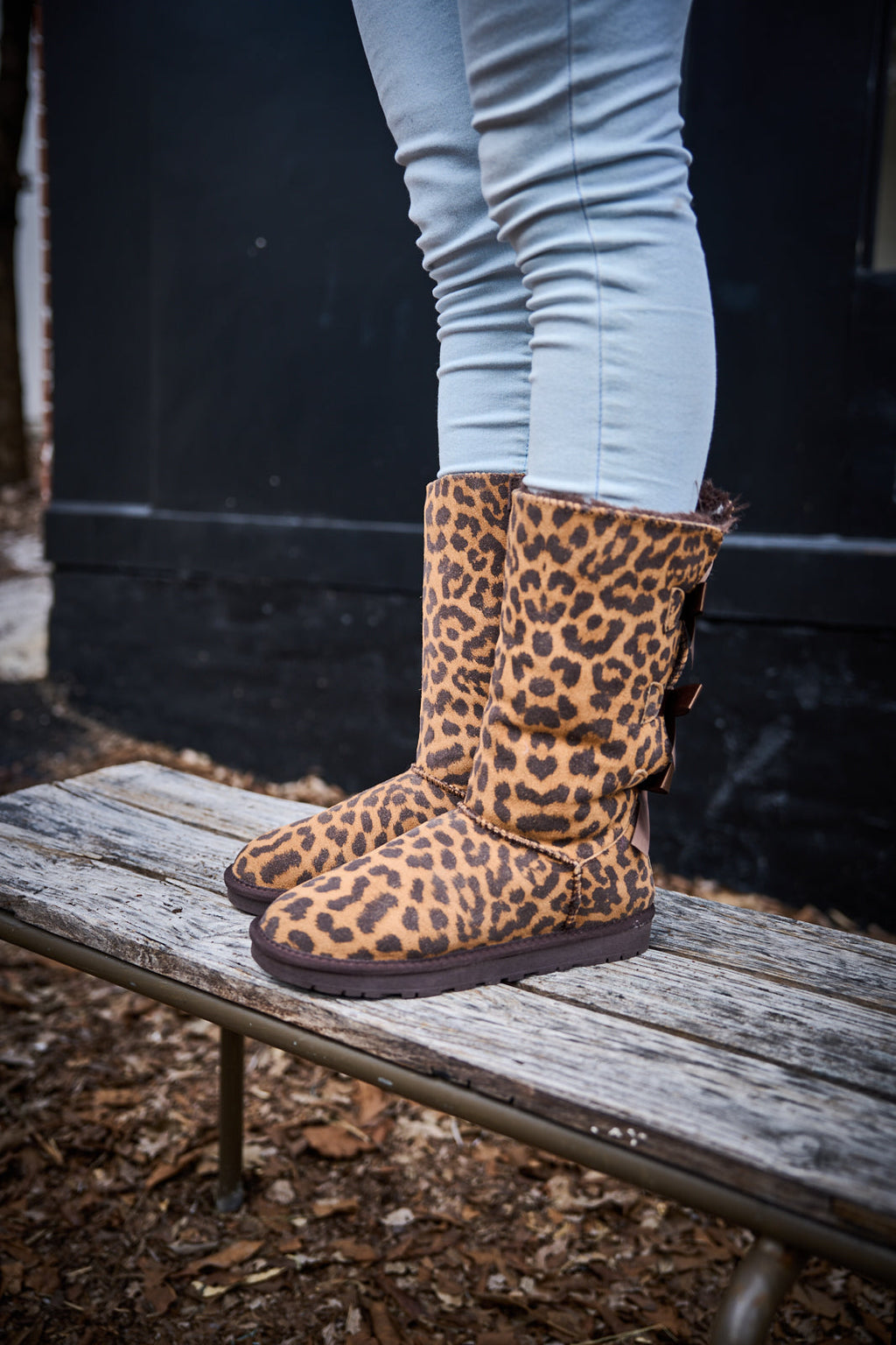 UGG Tri Ribbon Bow Suede Boots - Cheetah