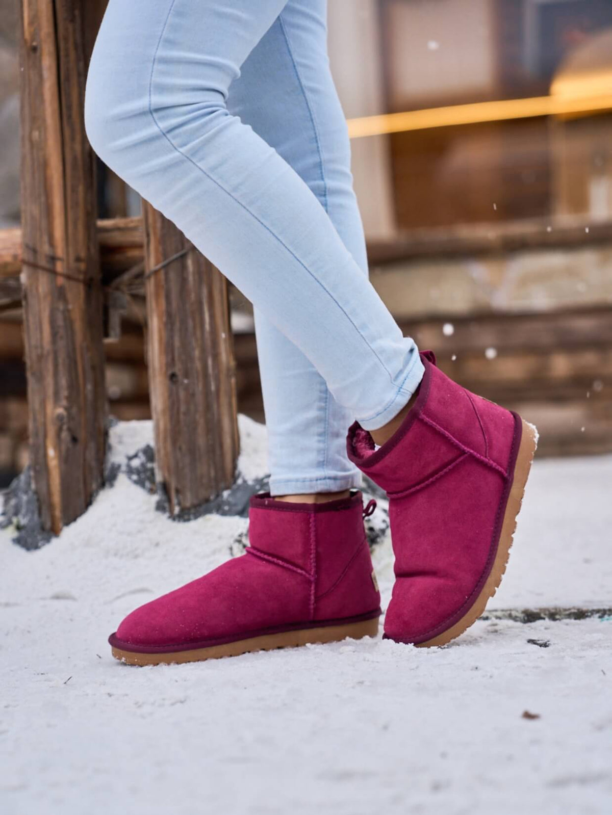 UGG Faux Fur-Lined Classic Short UGG Boots - Claret