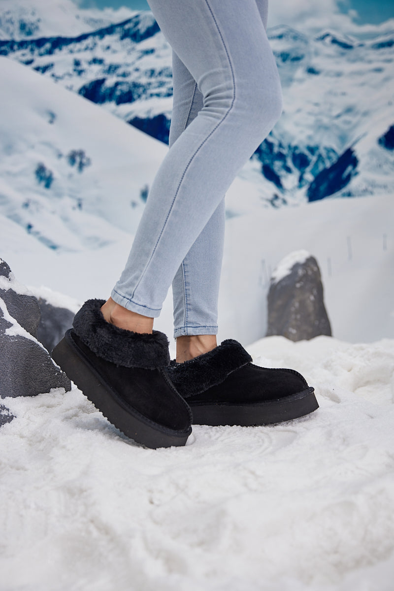 UGG Cuddle Up Wool-Lined Suede Bootie - Black