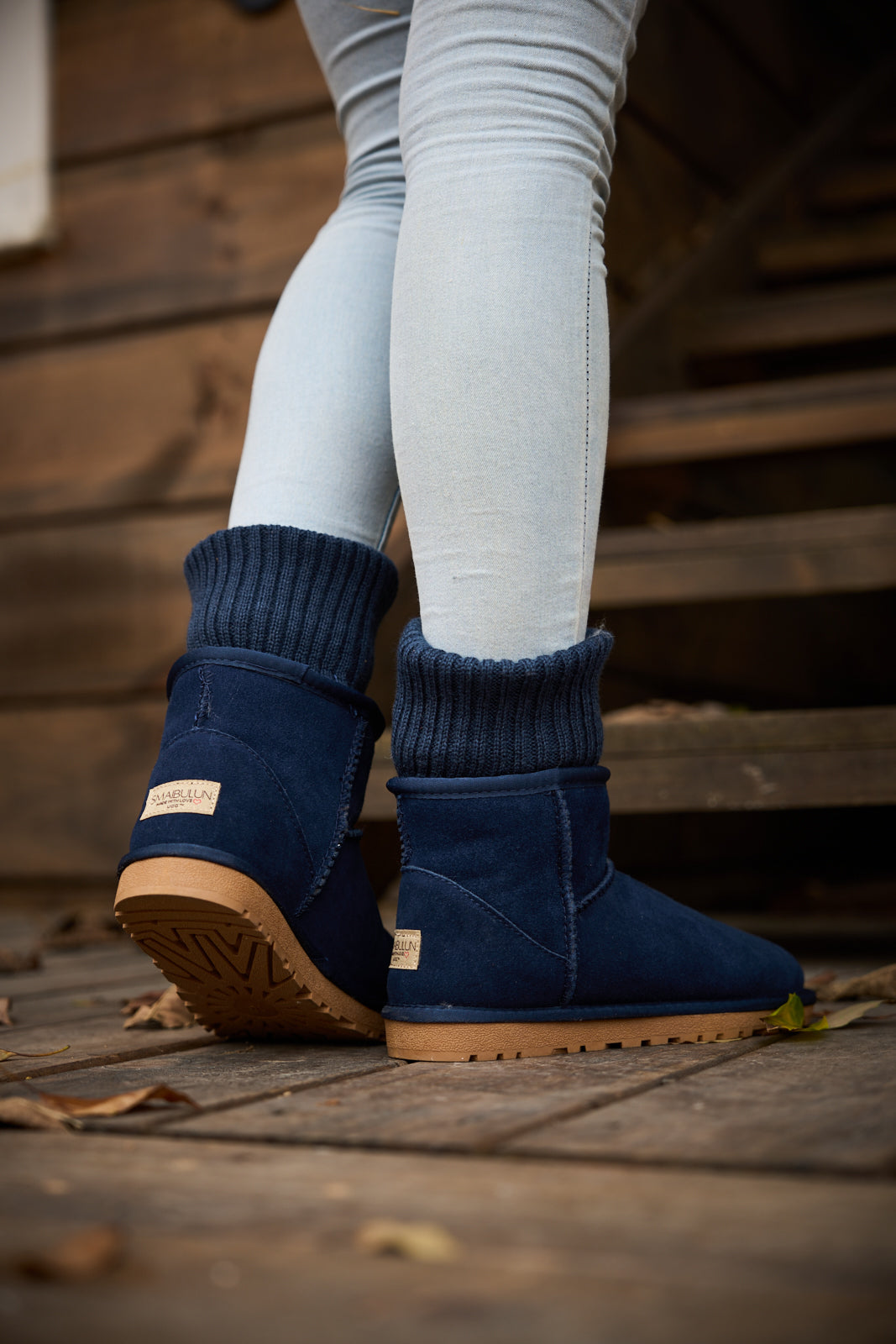 UGG Ankle Knit Stocking Mini Boots - Navy