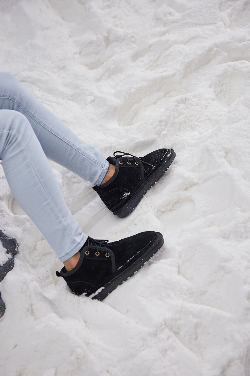 UGG Bellman Wool-Lined Lace-Up Boots - Black