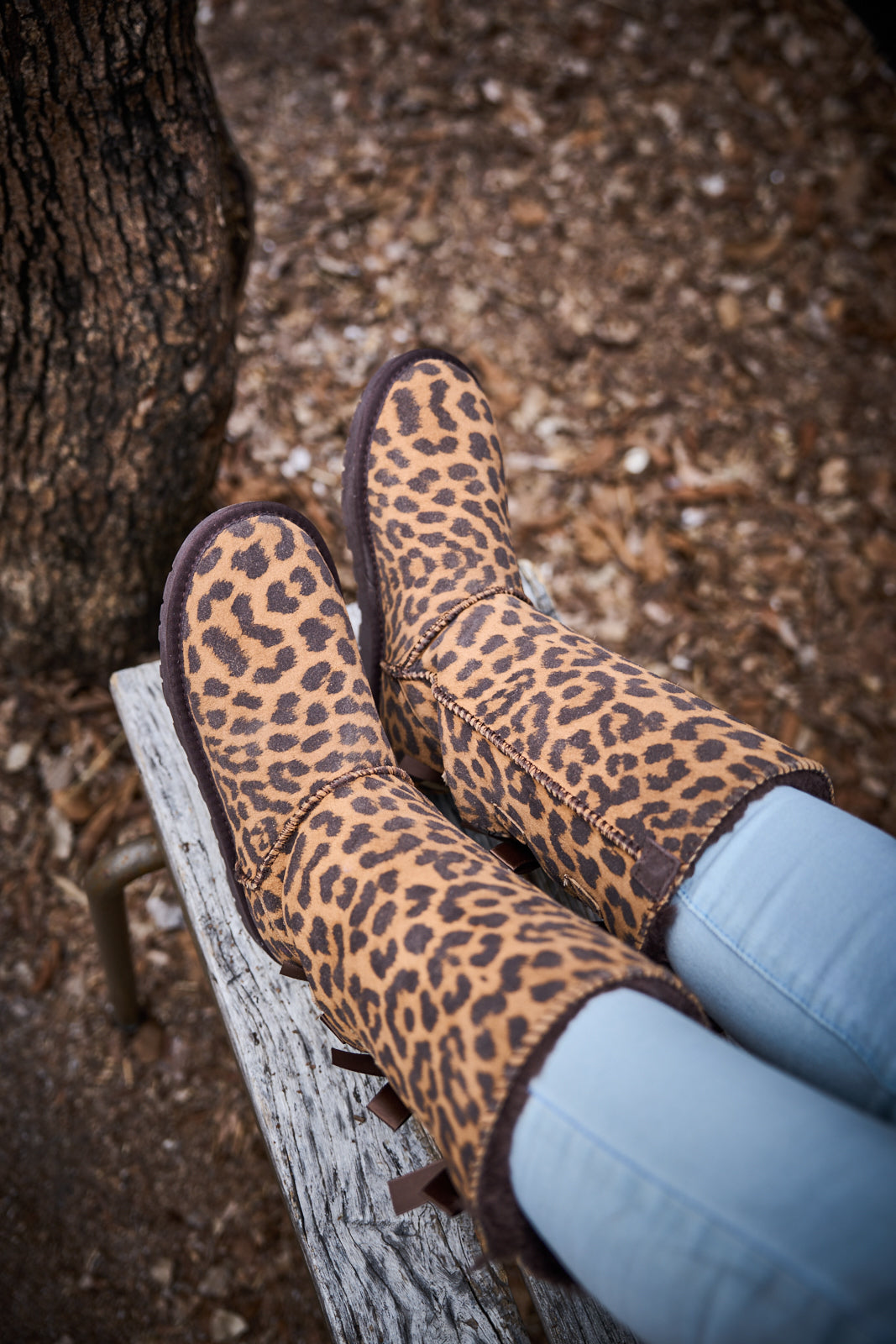 UGG Tri Ribbon Bow Suede Boots - Cheetah