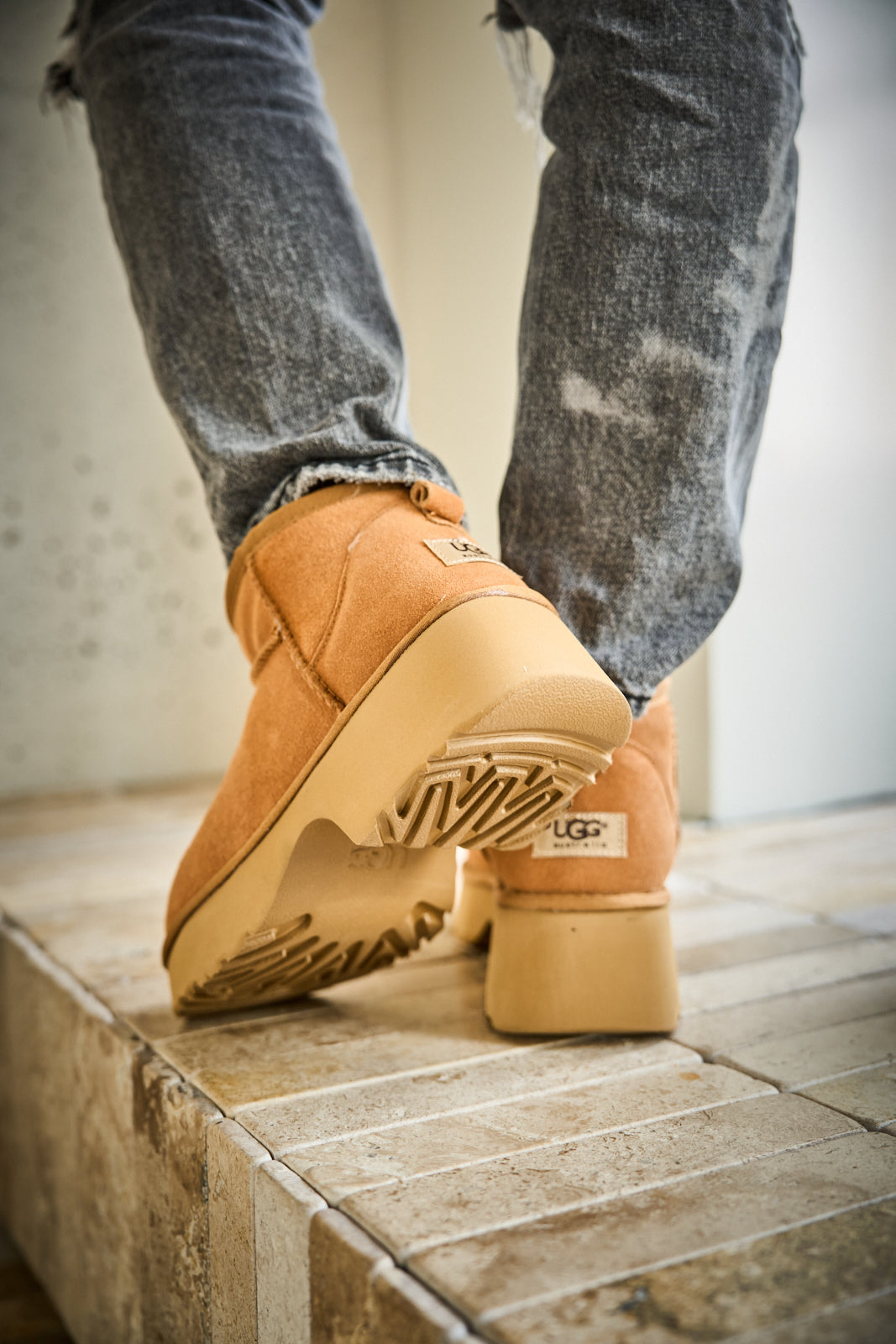 UGG Ultimate Platform Ankle Boots - Chestnut
