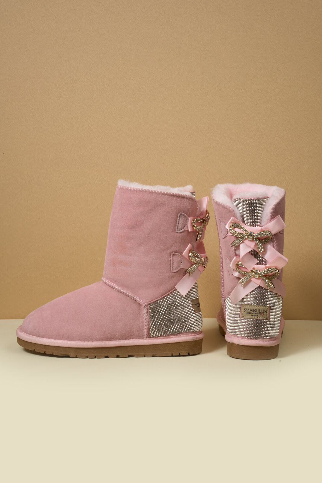UGG Rhinestone Dual Bailey Bow Glam UGG Boots - Pink