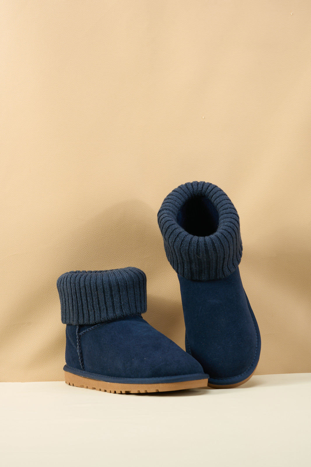 UGG Ankle Knit Stocking Mini Boots - Navy