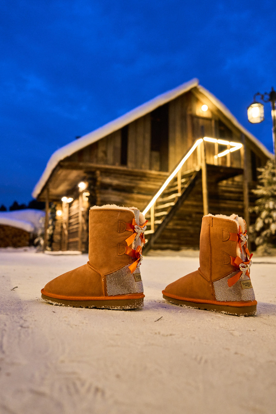UGG Rhinestone Dual Bailey Bow Glam UGG Boots - Orange