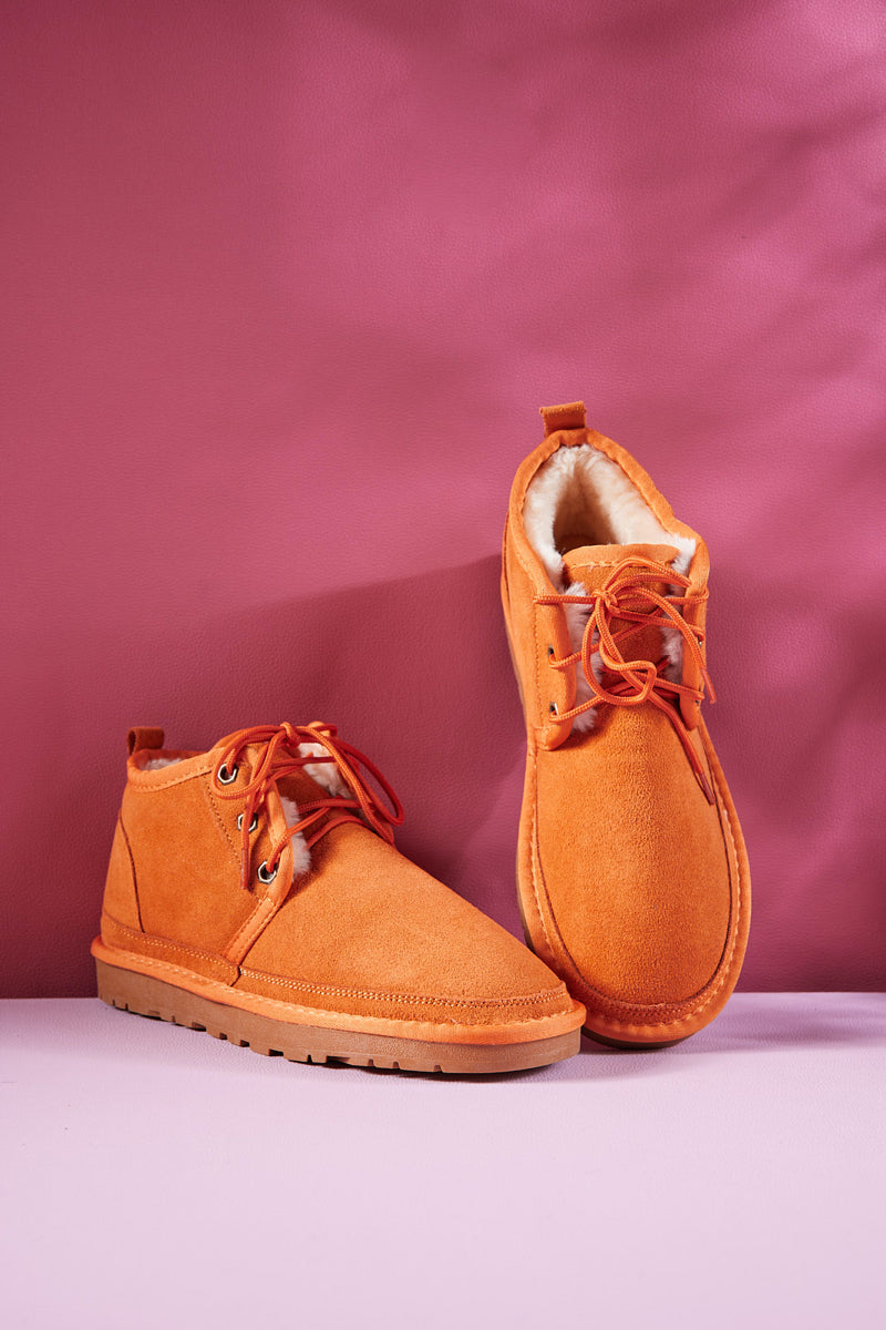 UGG Bellman Wool-Lined Lace-Up Boots - Orange