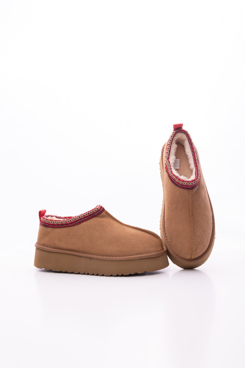 UGG Tazzy Mini Platform Low Ankle Slippers - Chestnut