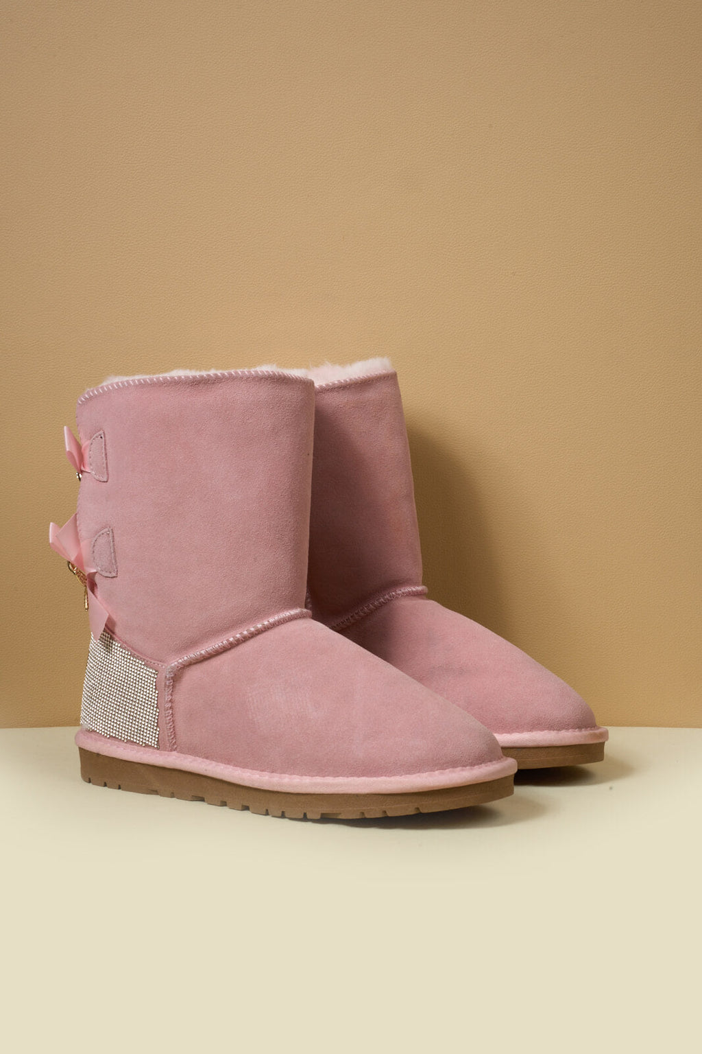 UGG Rhinestone Dual Bailey Bow Glam UGG Boots - Pink