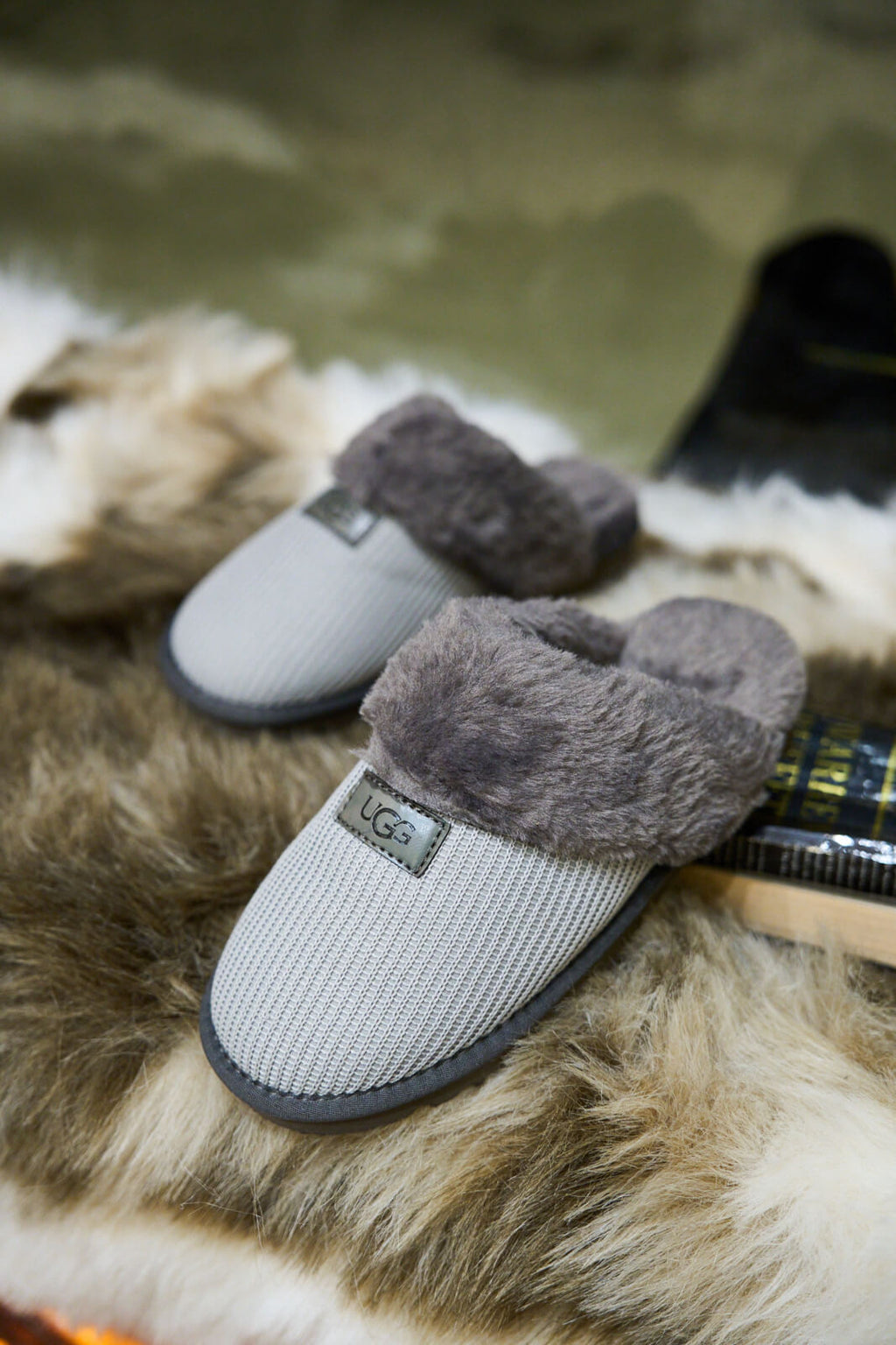 UGG Corduroy Knit Wool Blend Slipper - Grey