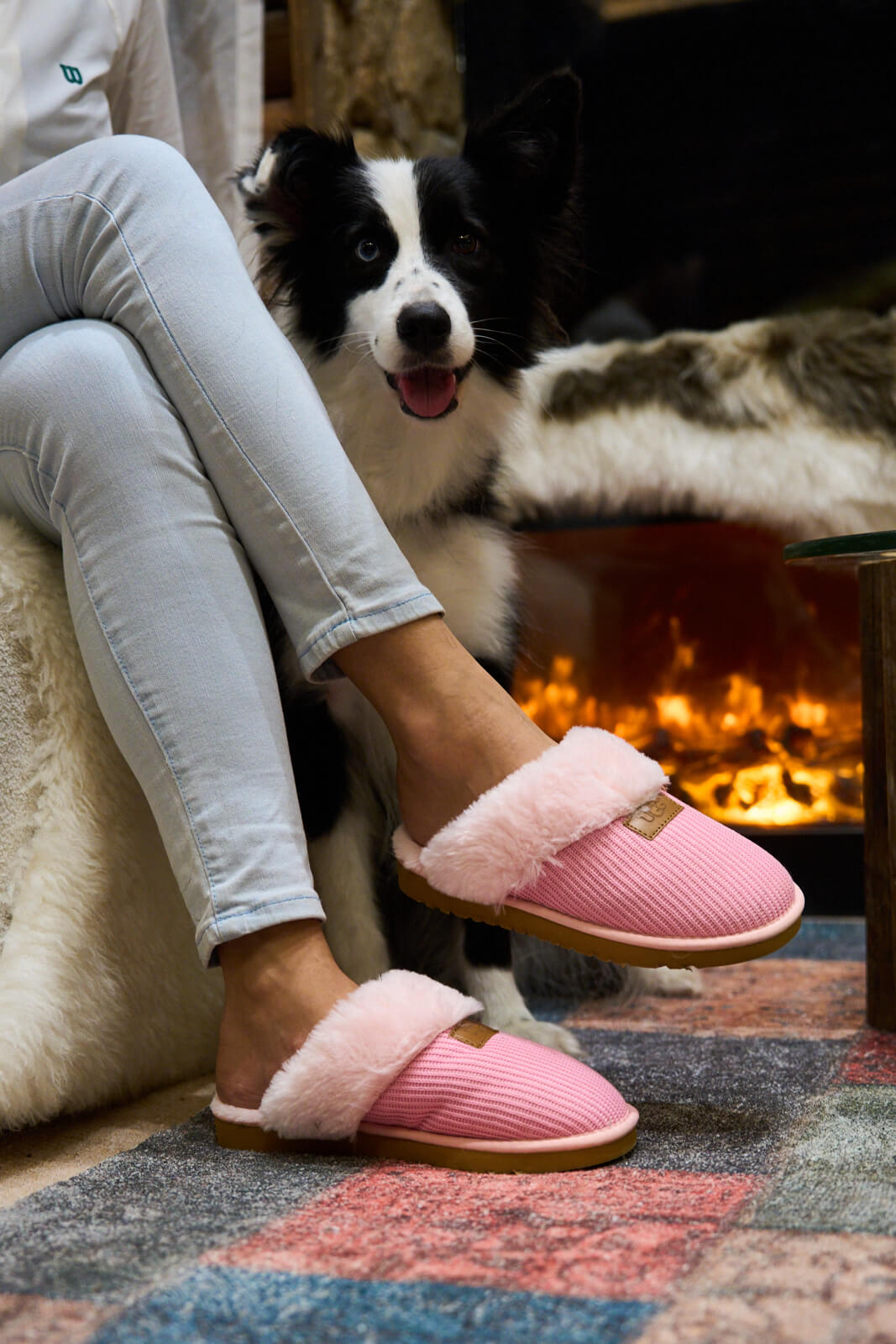 UGG Corduroy Knit Wool Blend Slipper - Pink