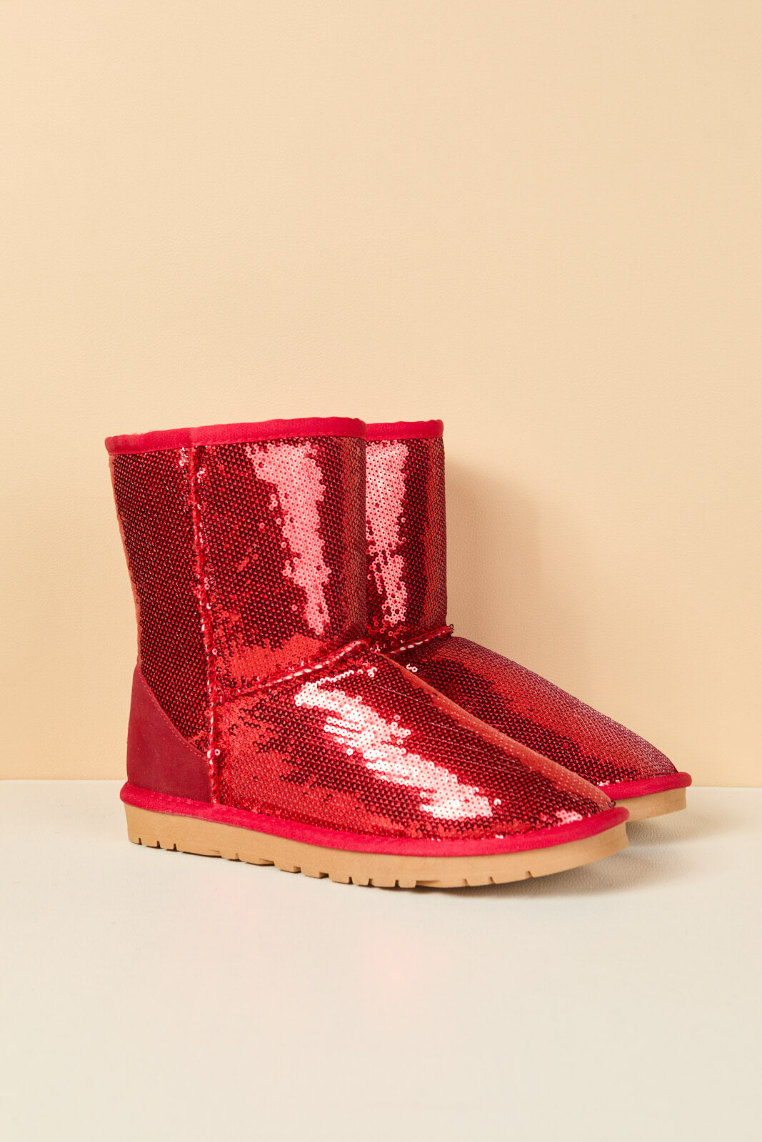 UGG Dallas Glam Sequin Shearling Boots - Crimson