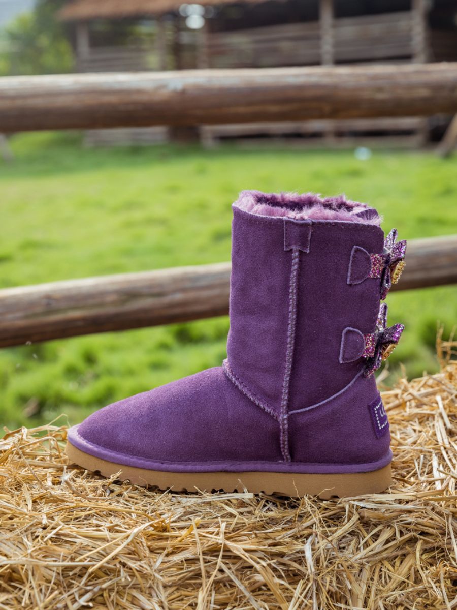 UGG Sequin Bling Ballet Bow Boots - Violet