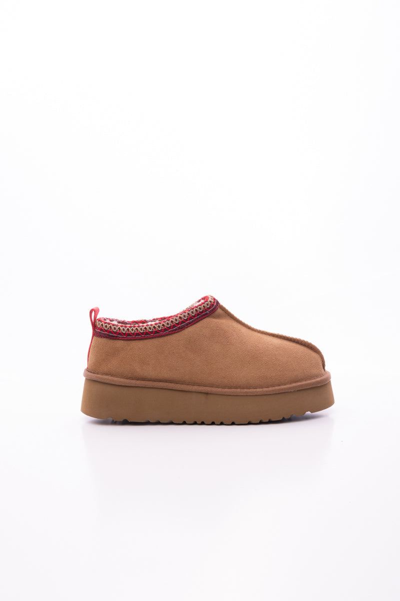 UGG Tazzy Mini Platform Low Ankle Slippers - Chestnut