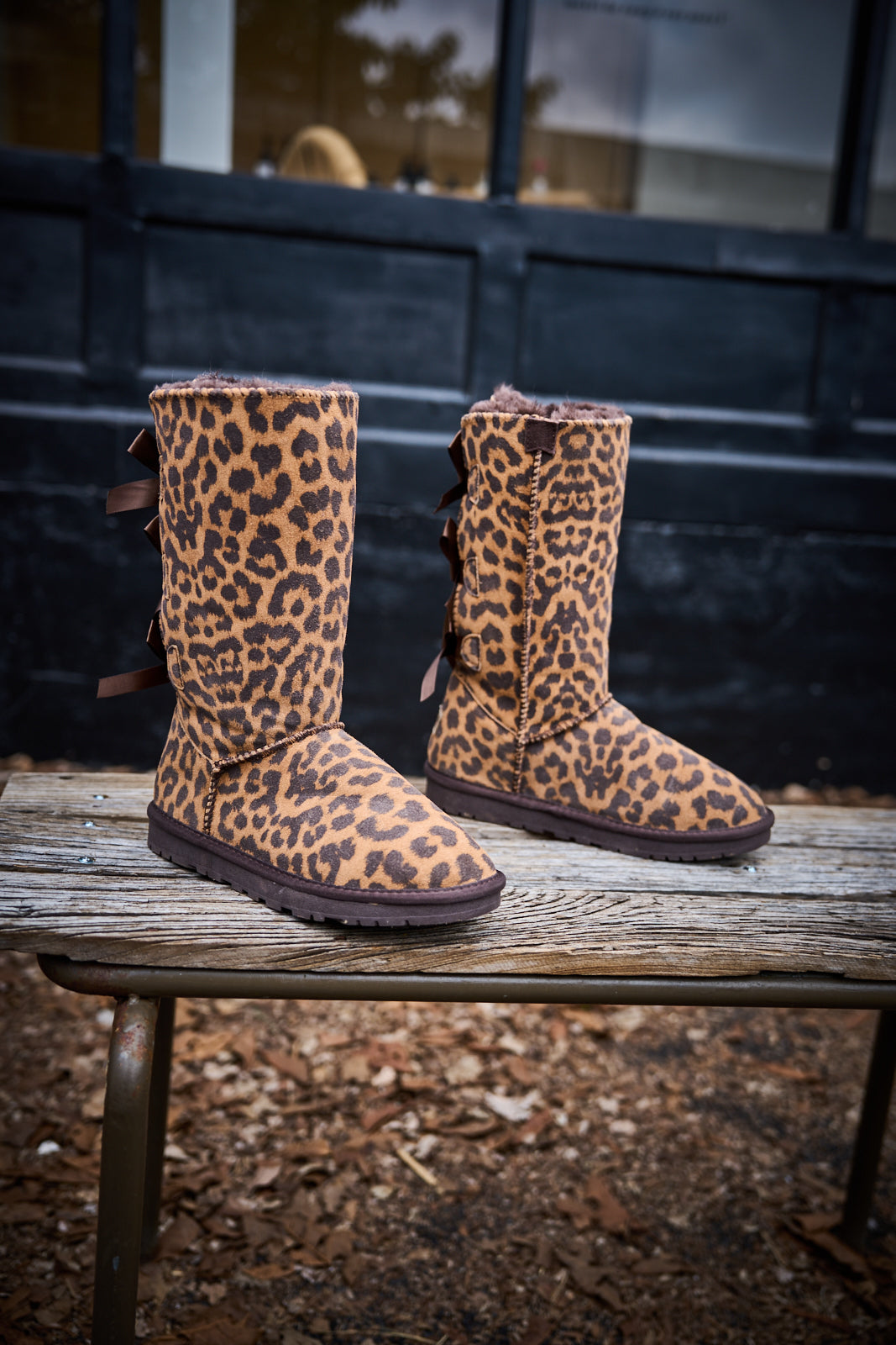 UGG Tri Ribbon Bow Suede Boots - Cheetah