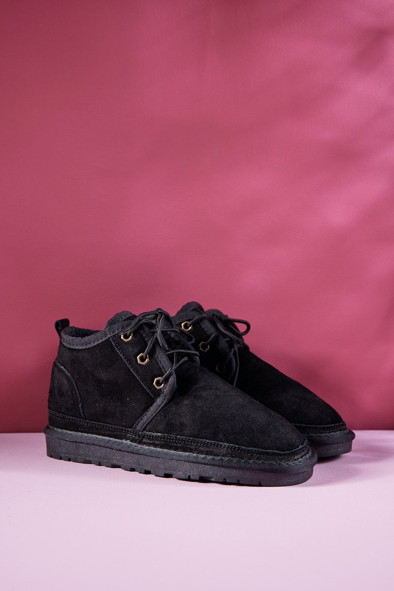 UGG Bellman Wool-Lined Lace-Up Boots - Black
