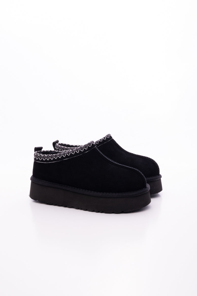 UGG Tazzy Mini Platform Low Ankle Slippers - Black