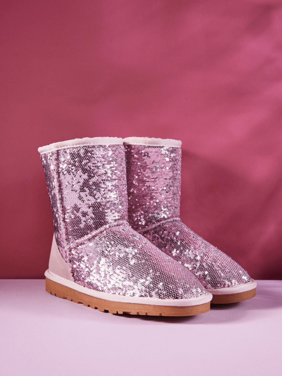 UGG Dallas Glam Sequin Shearling Boots - Pink