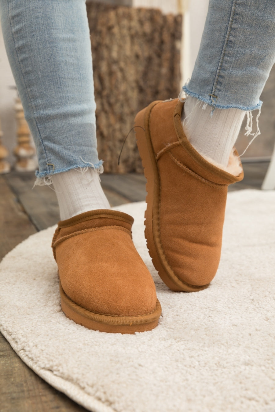 UGG Faux Fur-Lined Tasman Low Ankle Boots