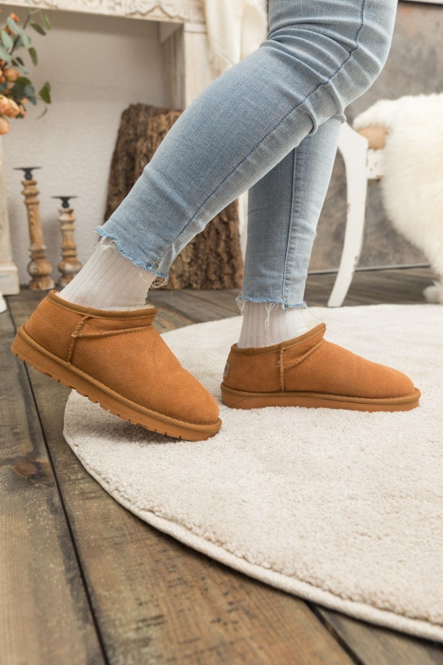 UGG Faux Fur-Lined Tasman Low Ankle Boots