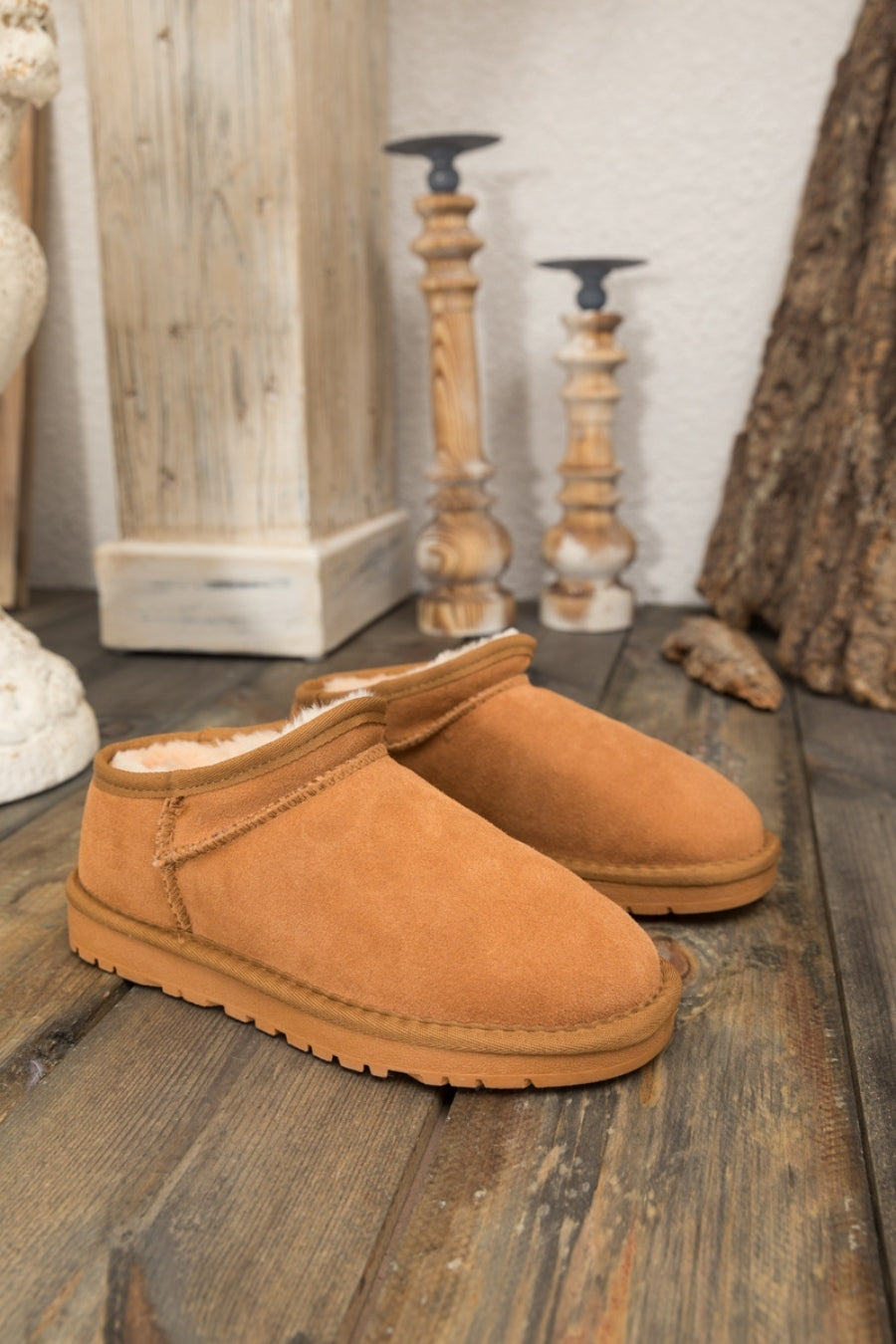 UGG Faux Fur-Lined Tasman Low Ankle Boots