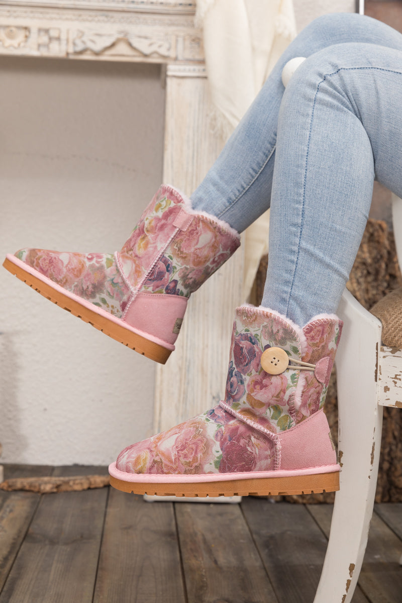 UGG Faux Fur-Lined Side Button Shearling Boot
