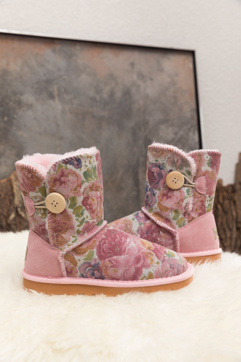 UGG Faux Fur-Lined Side Button Shearling Boot