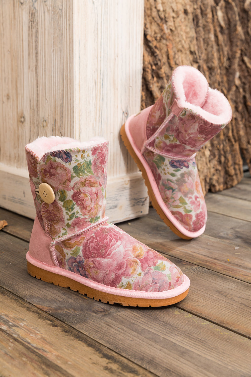 UGG Faux Fur-Lined Side Button Shearling Boot