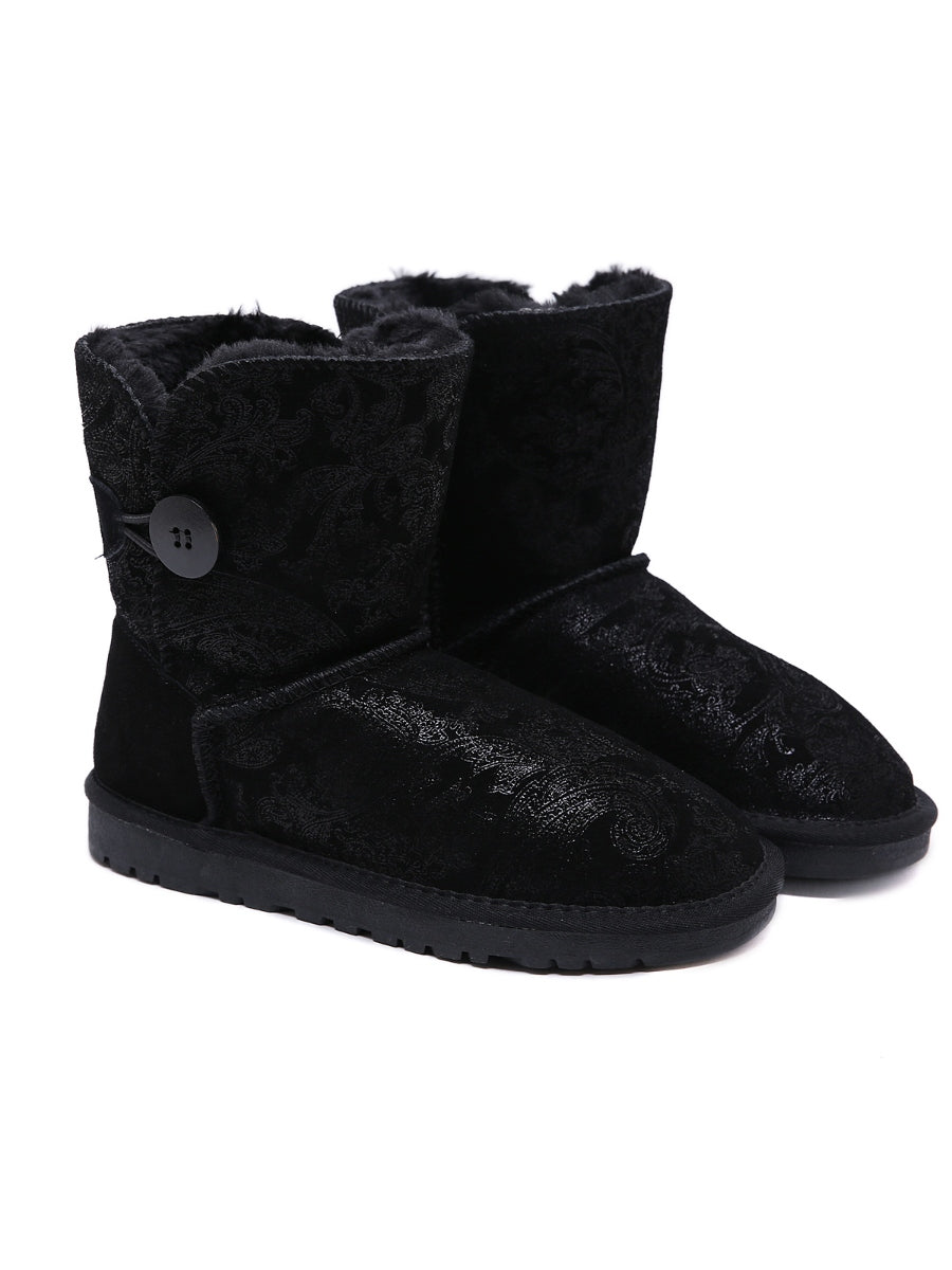 UGG Faux Fur-Lined Side Button Shearling Boots