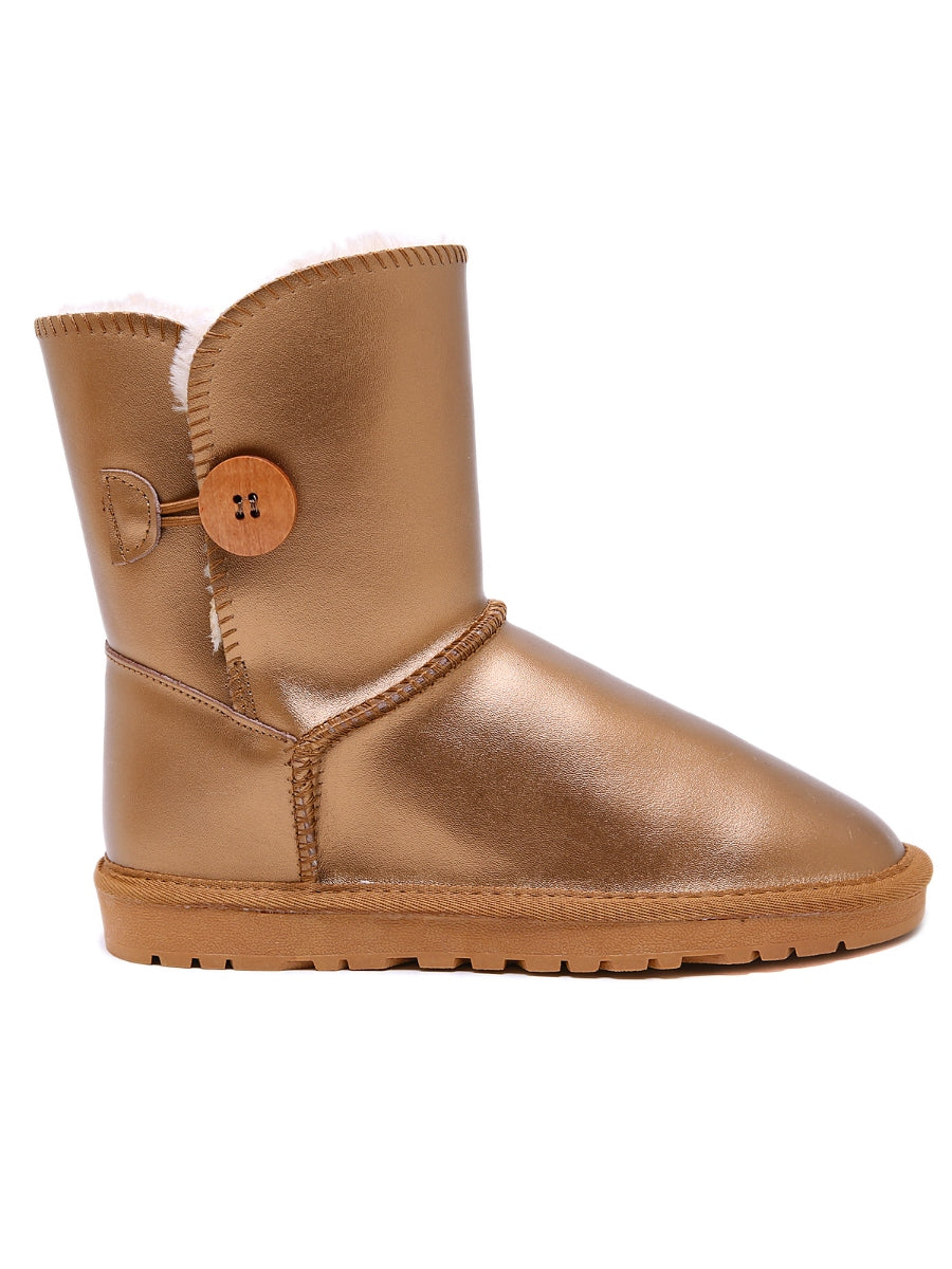 UGG Faux Fur-Lined Side Button Shearling Boot