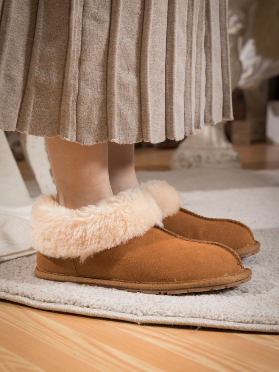 UGG Wool-Lined Suede Tasman Slipper Loafer - Chestnut