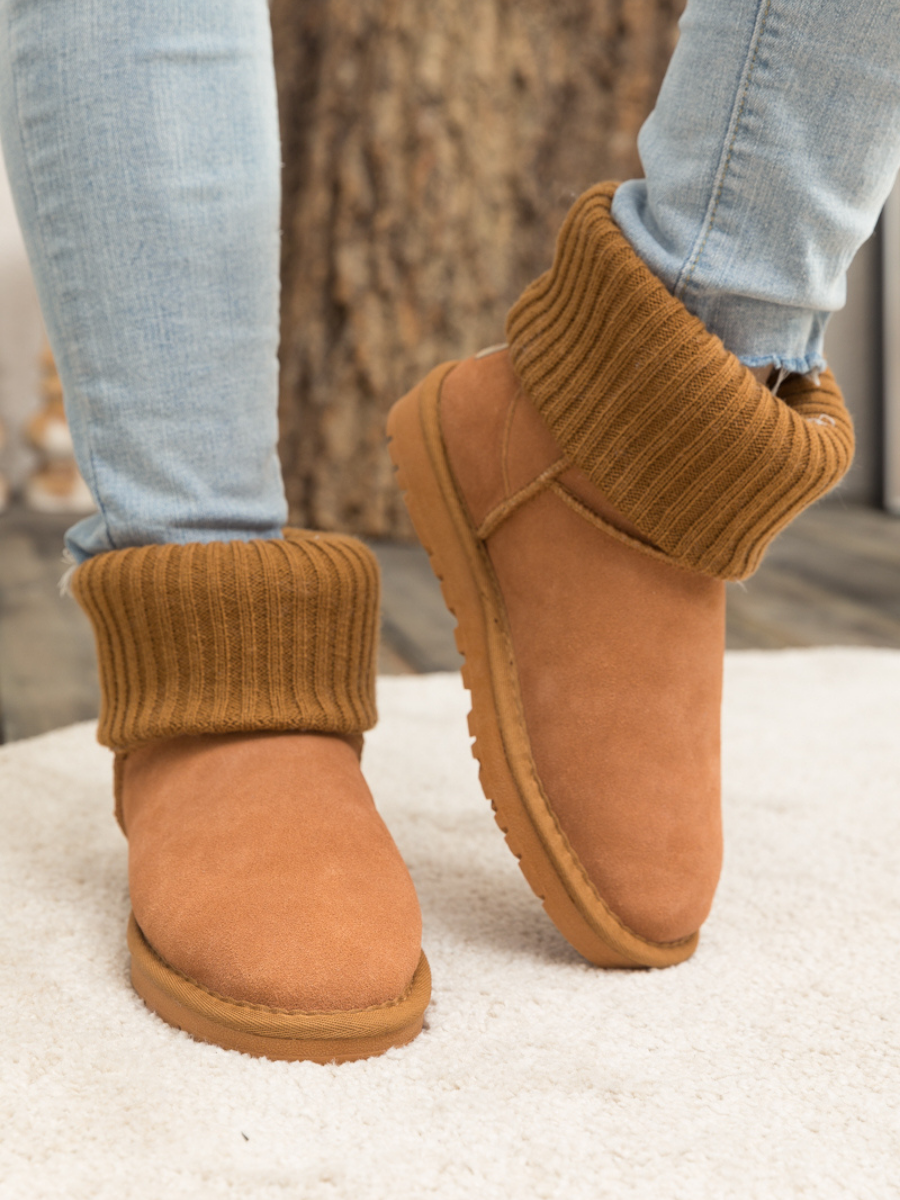 UGG Faux Fur Knit Ankle Mini Boots
