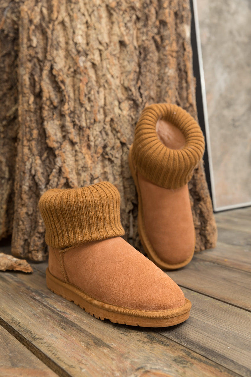 UGG Faux Fur Knit Ankle Mini Boots