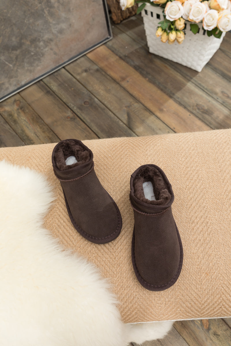 UGG Faux-Fur-Lined Suede Tasman Ankle Boot - Chocolate