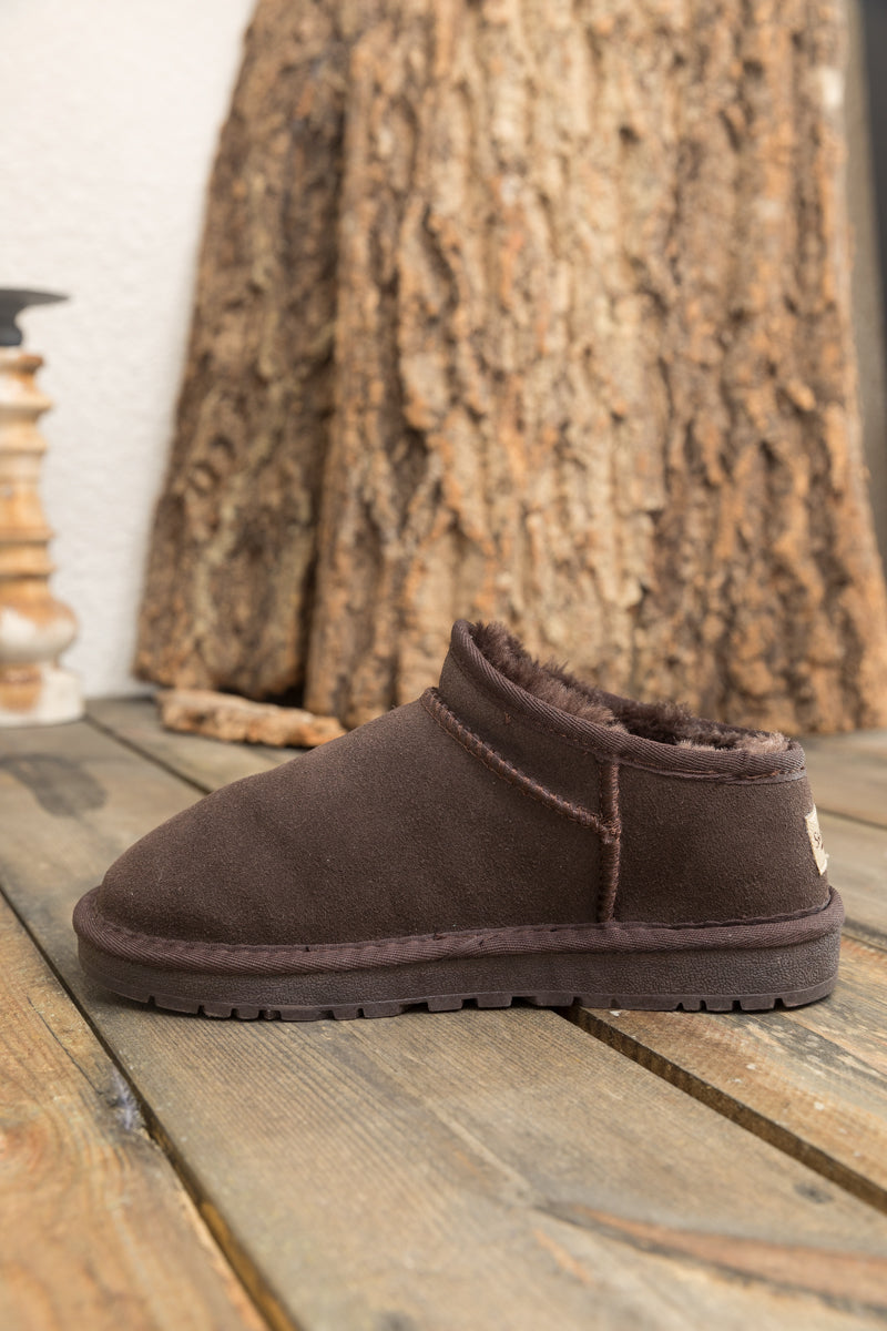 UGG Faux-Fur-Lined Suede Tasman Ankle Boot - Chocolate