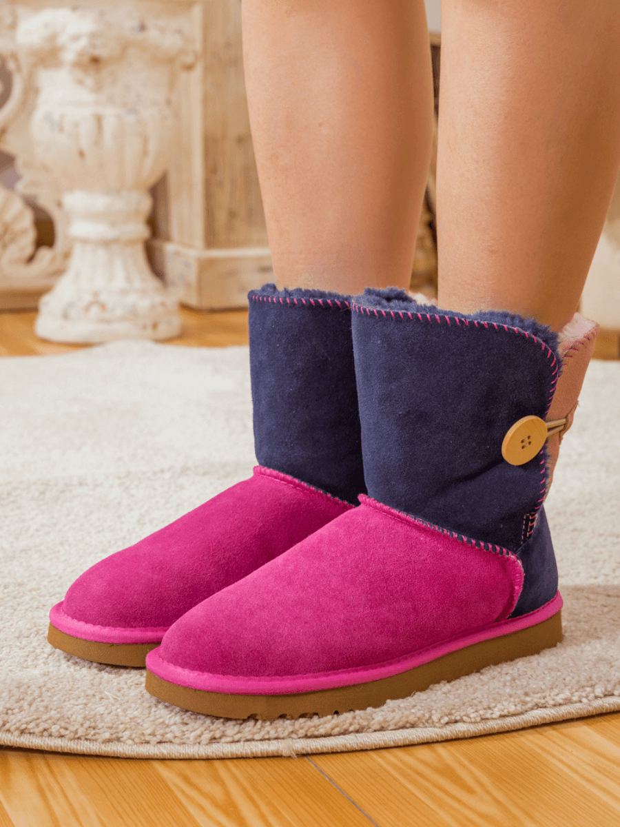 UGG Color Block Side Button Suede Boot - Fuchsia