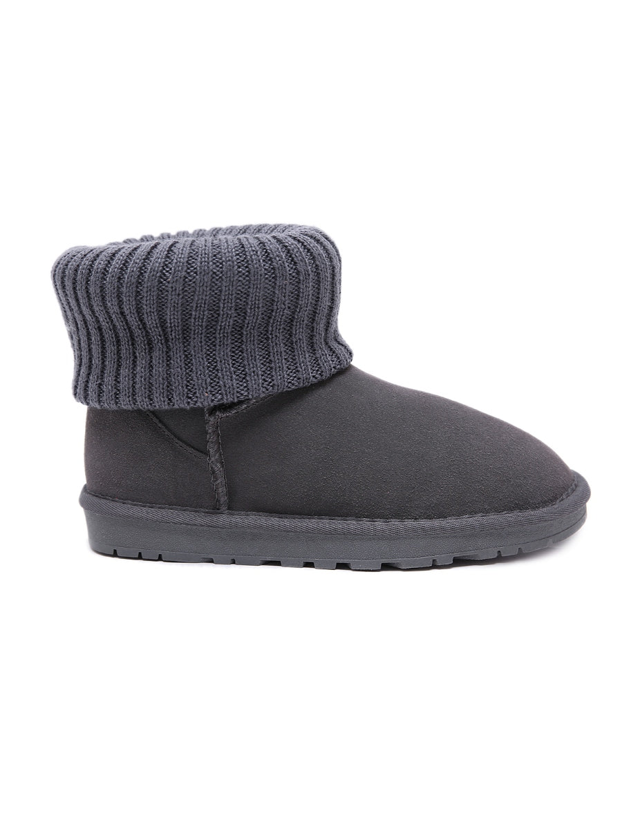 UGG Faux Fur Knit Ankle Mini Boots