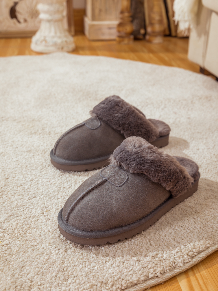 UGG Wool-Lined Suede Slipper - Grey