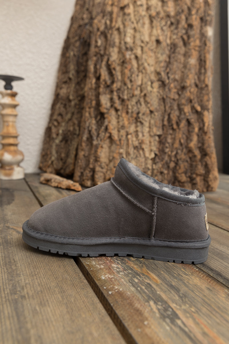 UGG Faux-Fur-Lined Suede Tasman Ankle Boot - Grey