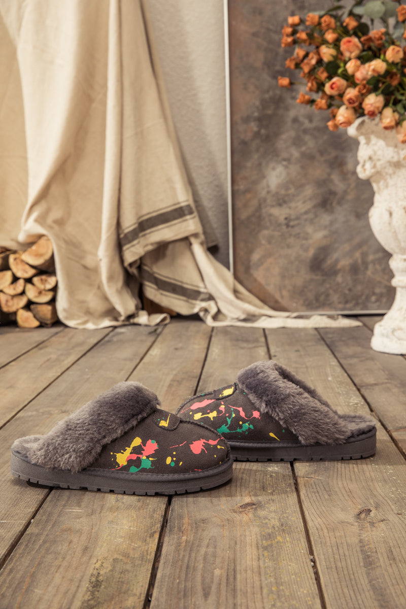 UGG Faux-Fur-Lined Suede Upper Slipper - Grey