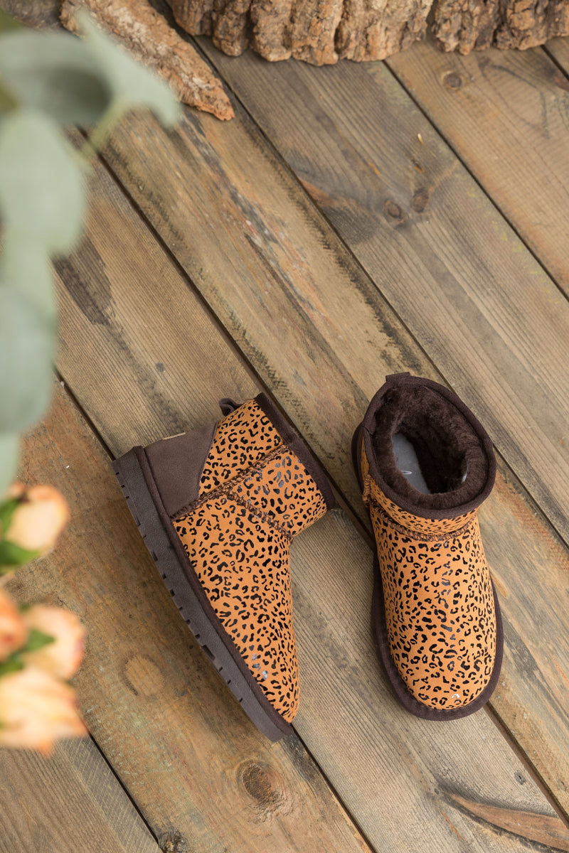 UGG Faux Fur-Lined Leather Suede Low Boots