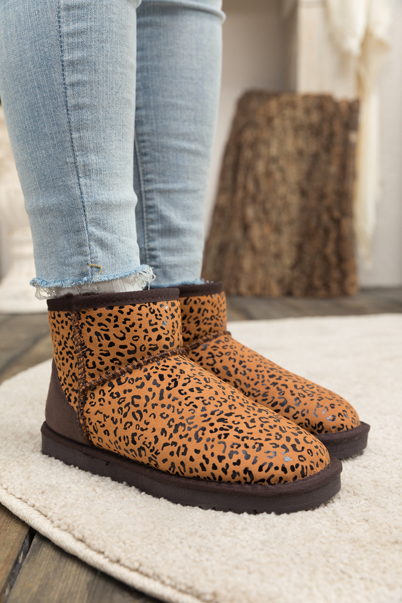 UGG Faux Fur-Lined Leather Suede Low Boots
