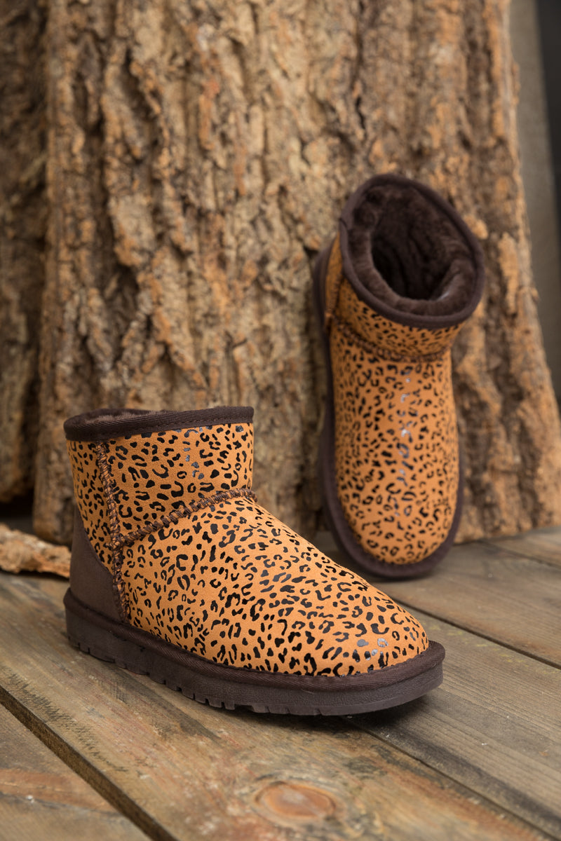 UGG Faux Fur-Lined Leather Suede Low Boots